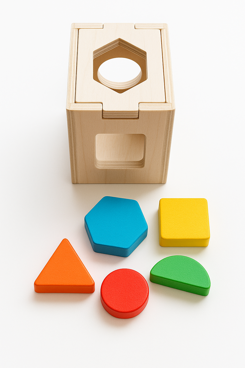 Encaje de Madera con Formas Geométricas