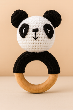 Sonajero Oso Panda de Crochet